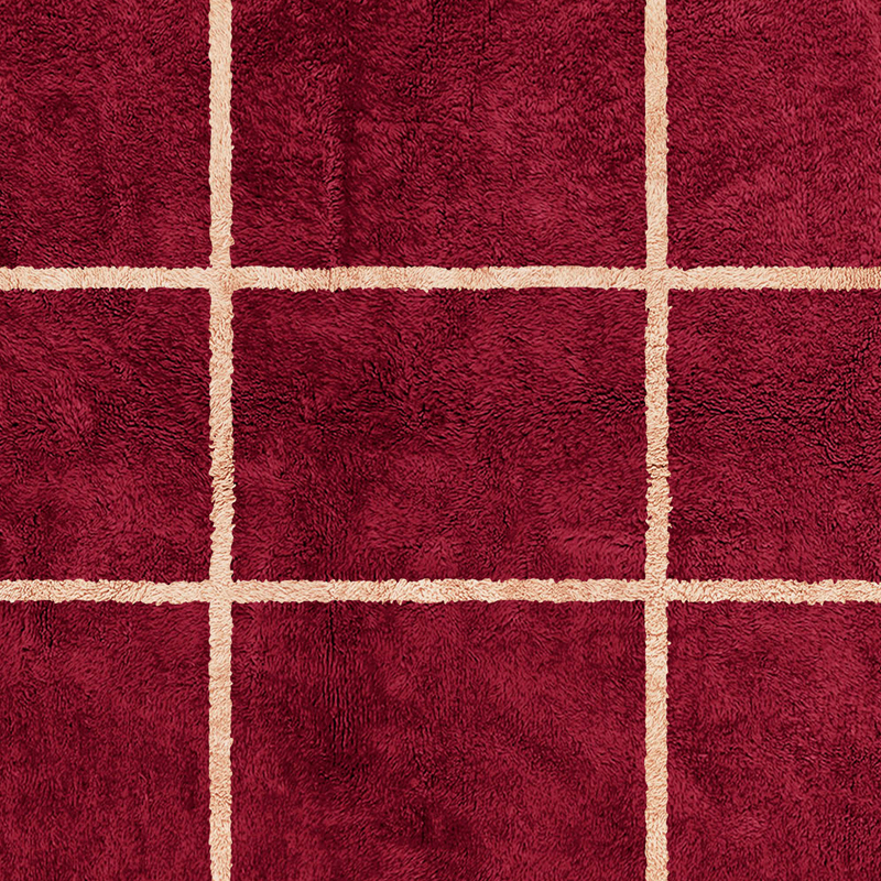 Moroccan custom rug from Beni Ourain, Wool, Red