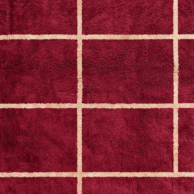 Moroccan custom rug from Beni Ourain, Wool, Red