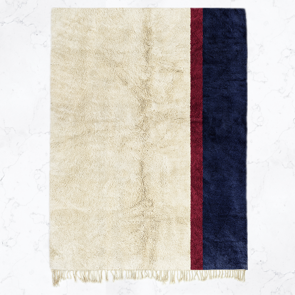 Moroccan custom rug from Beni Ourain, Wool, White