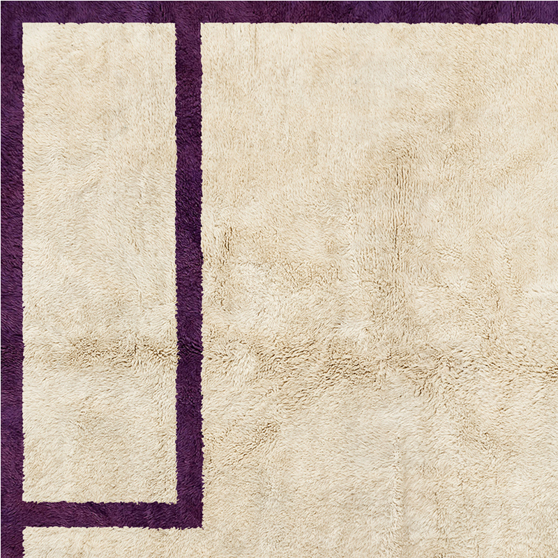Moroccan custom rug from Beni Ourain, Wool, White