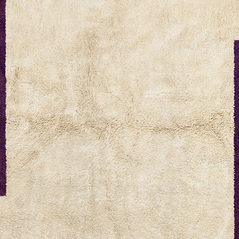 Moroccan custom rug from Beni Ourain, Wool, White