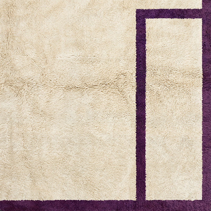 Moroccan custom rug from Beni Ourain, Wool, White