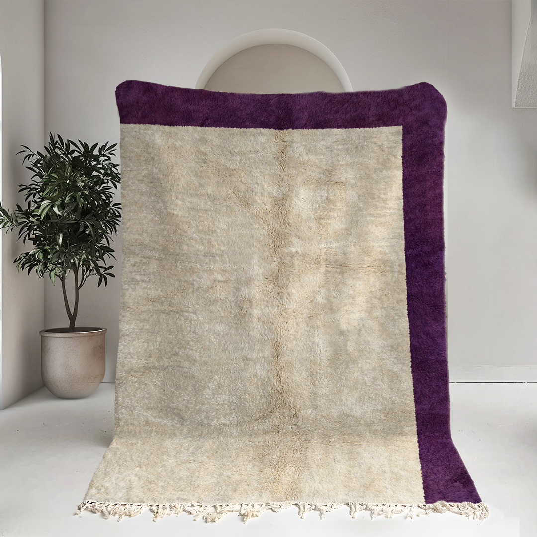 Moroccan custom rug from Beni Ourain, Wool, Purple