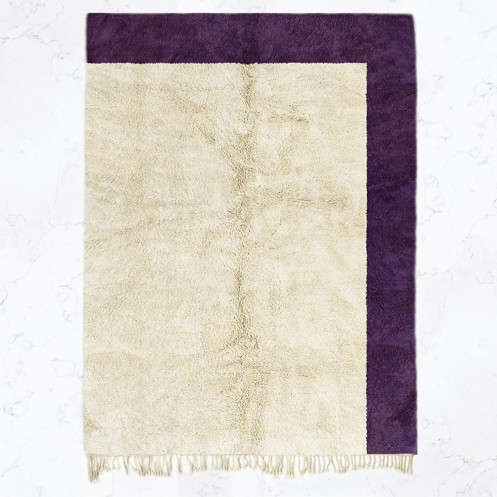Moroccan custom rug from Beni Ourain, Wool, Purple