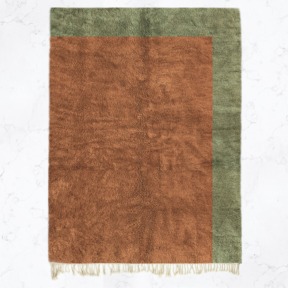 Moroccan custom rug from Beni Ourain, Wool, Orange
