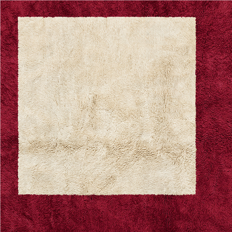Moroccan custom rug from Beni Ourain, Wool, Red