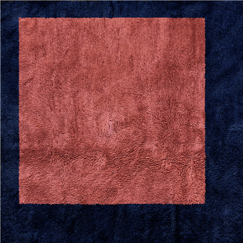 Moroccan custom rug from Beni Ourain, Wool, Blue