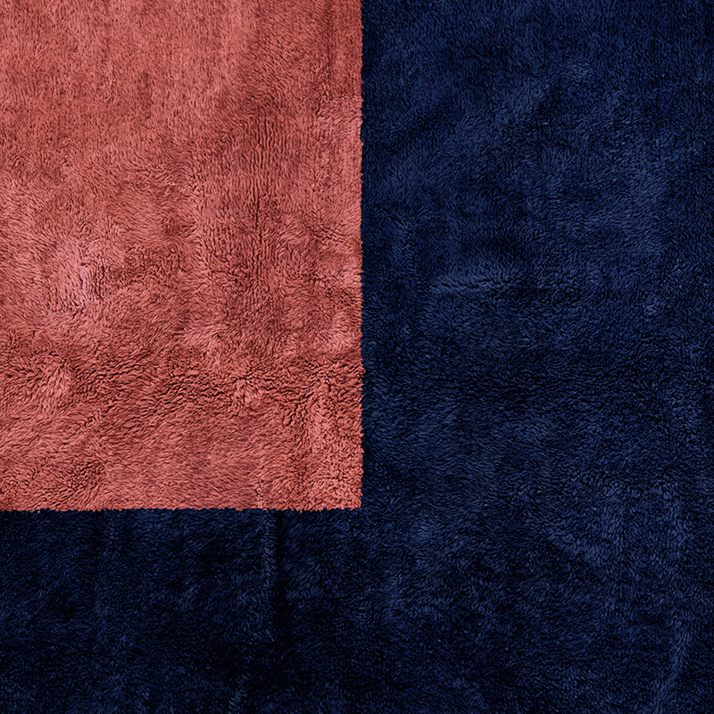 Moroccan custom rug from Beni Ourain, Wool, Blue