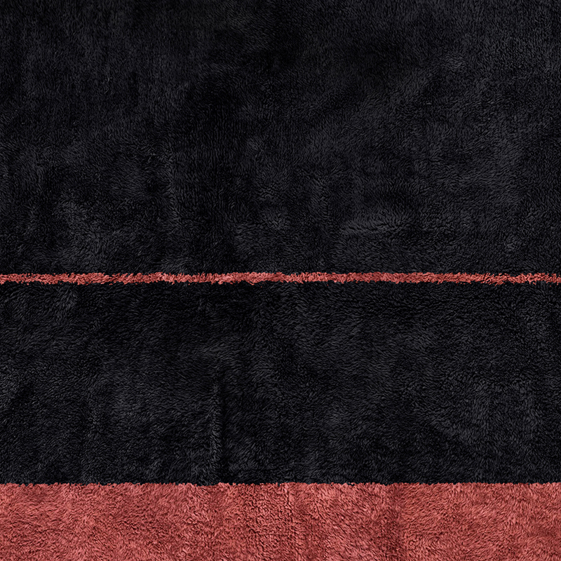 Moroccan custom rug from Beni Ourain, Wool, Black