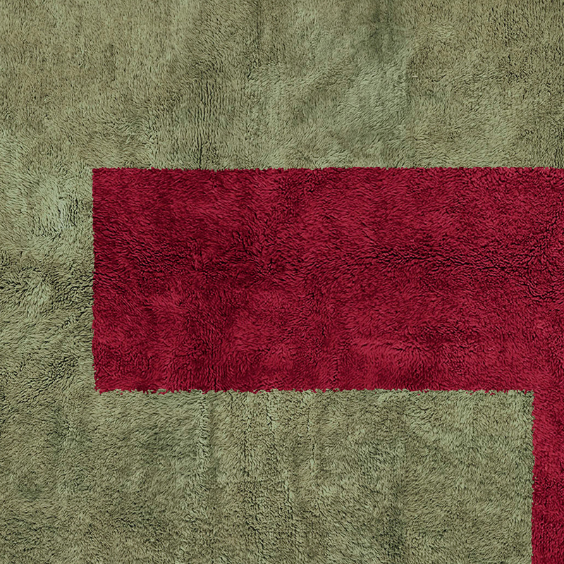 Moroccan custom rug from Beni Ourain, Wool, Green