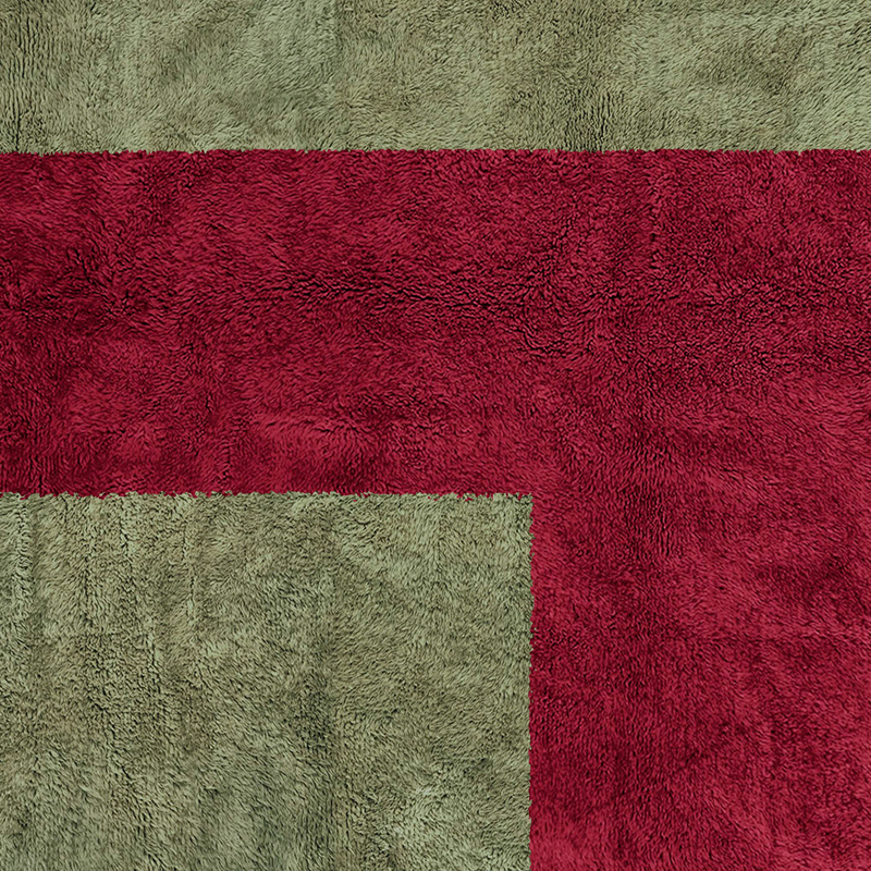 Moroccan custom rug from Beni Ourain, Wool, Green