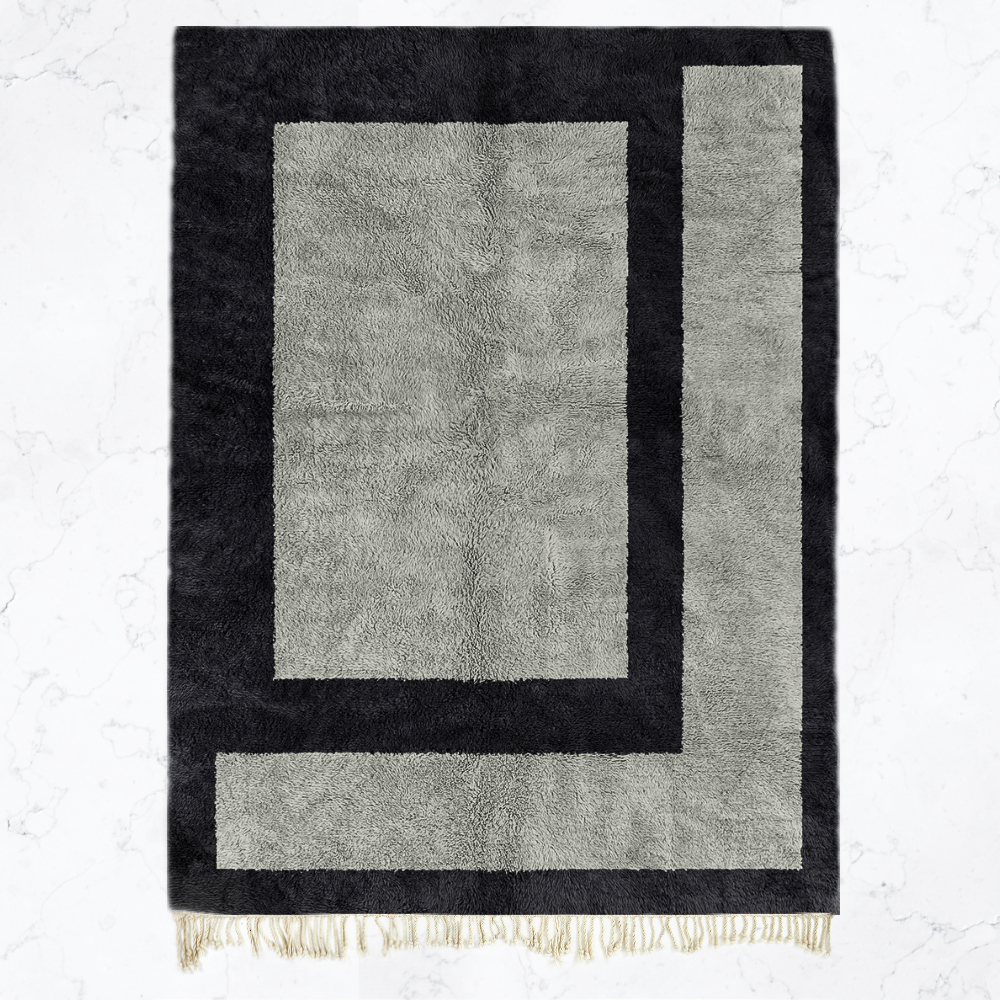 Moroccan custom rug from Beni Ourain, Wool, Gray