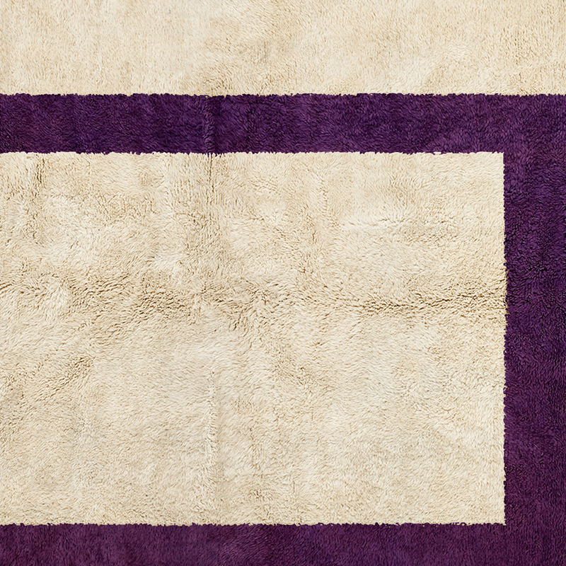Moroccan custom rug from Beni Ourain, Wool, White