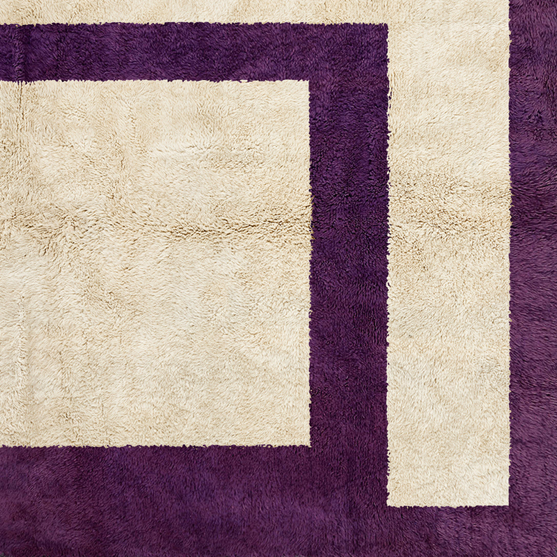 Moroccan custom rug from Beni Ourain, Wool, White