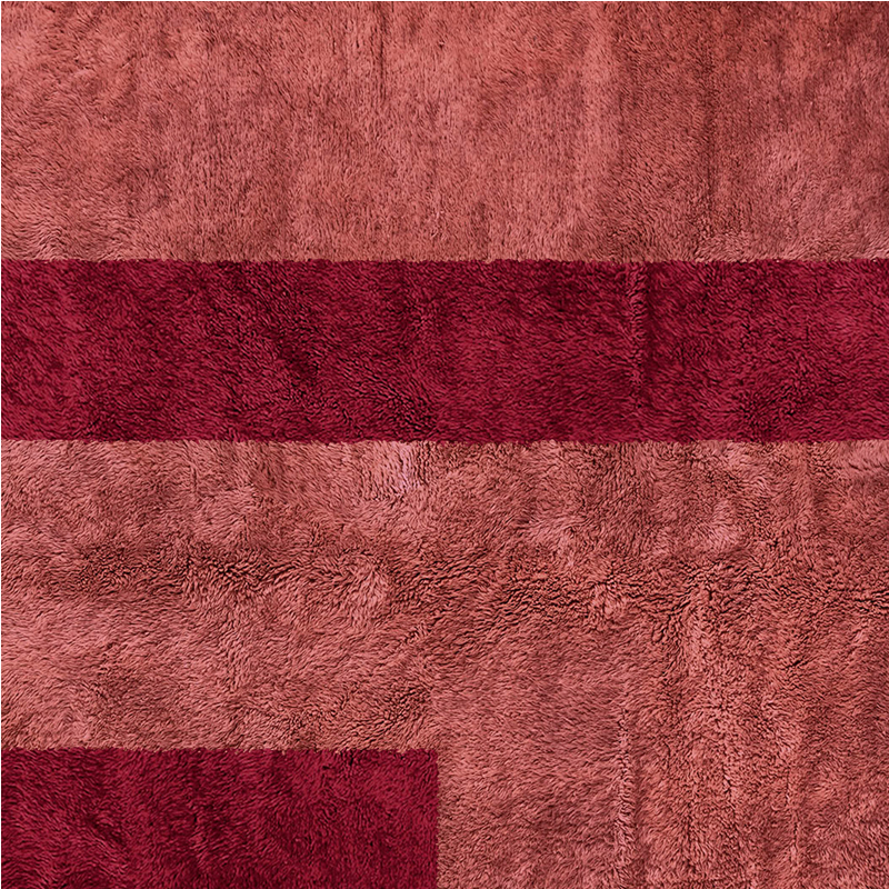 Moroccan custom rug from Beni Ourain, Wool, Red