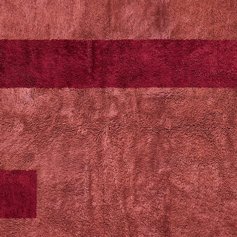 Moroccan custom rug from Beni Ourain, Wool, Red