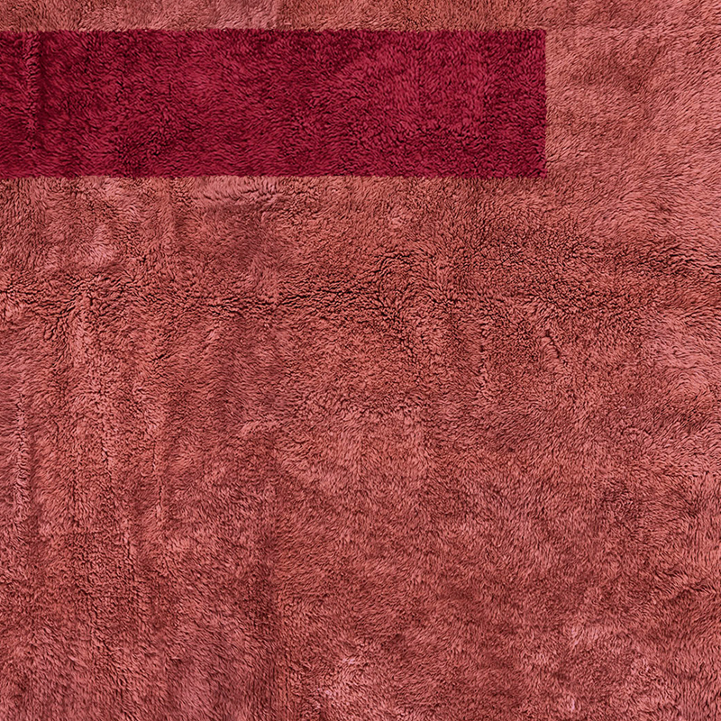 Moroccan custom rug from Beni Ourain, Wool, Red