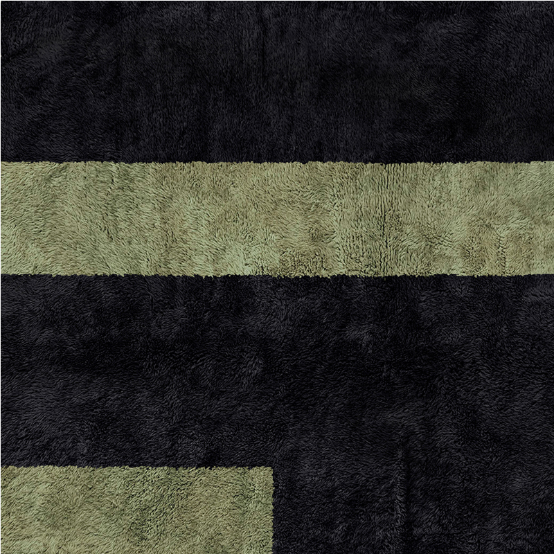 Moroccan custom rug from Beni Ourain, Wool, Black