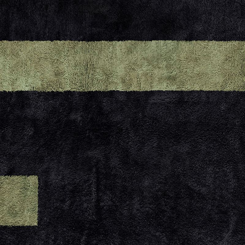 Moroccan custom rug from Beni Ourain, Wool, Black