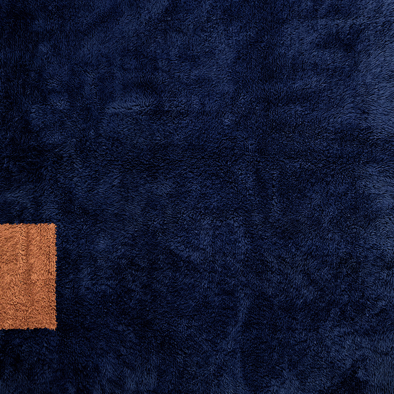 Moroccan custom rug from Beni Ourain, Wool, Blue