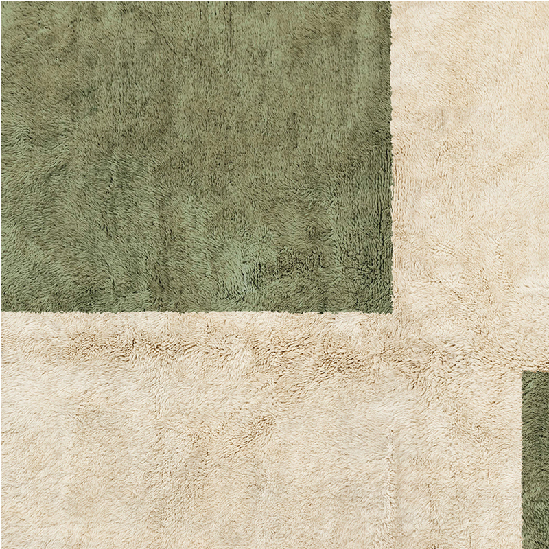 Moroccan custom rug from Beni Ourain, Wool, Green