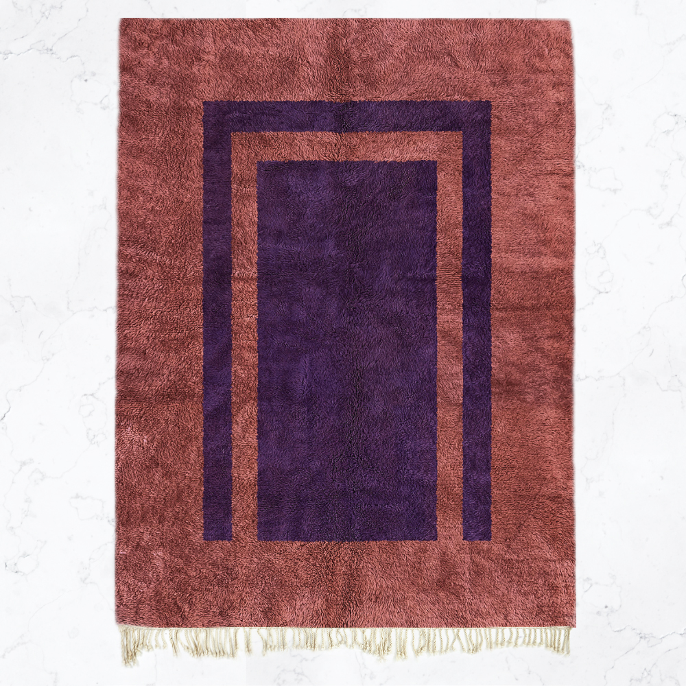 Moroccan custom rug from Beni Ourain, Wool, Red
