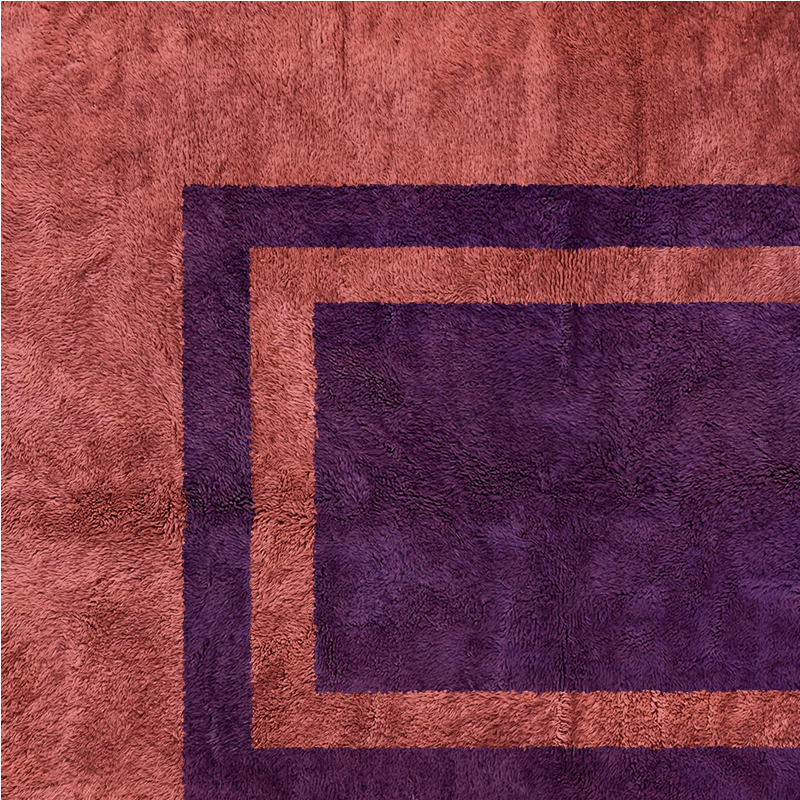 Moroccan custom rug from Beni Ourain, Wool, Red
