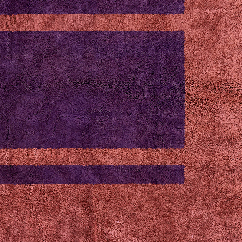 Moroccan custom rug from Beni Ourain, Wool, Red