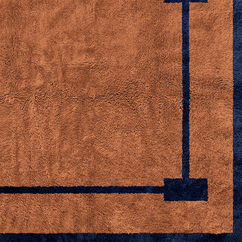 Moroccan custom rug from Beni Ourain, Wool, Orange