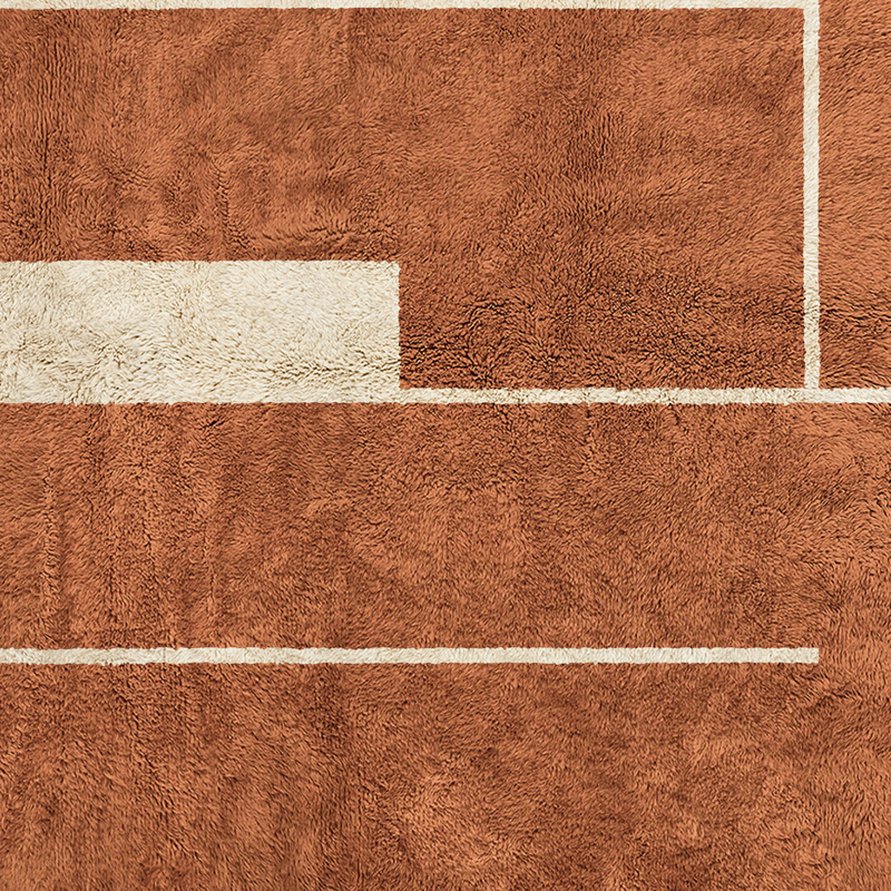 Moroccan custom rug from Beni Ourain, Wool, Orange