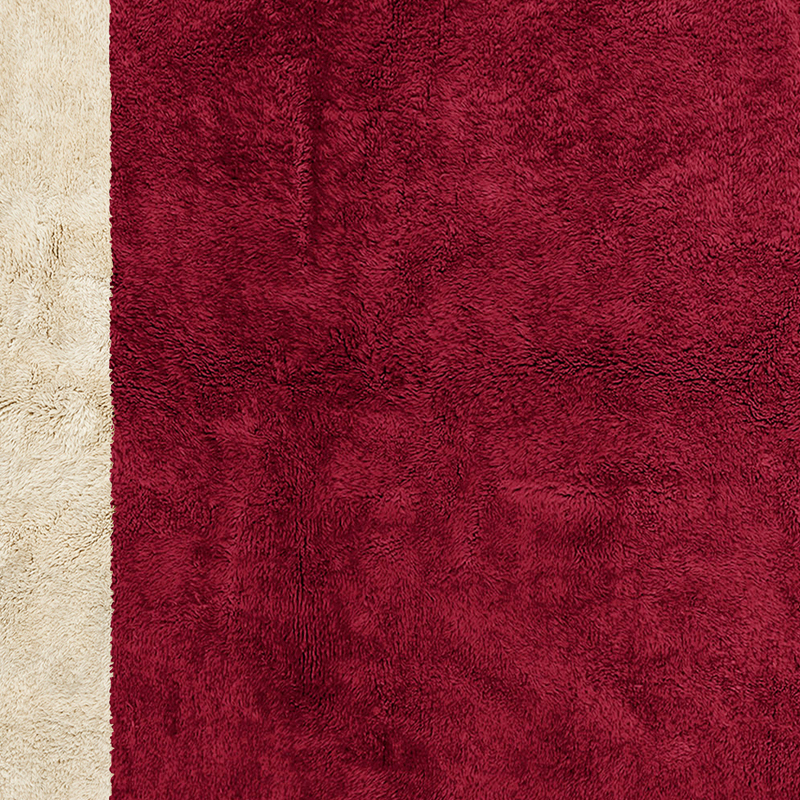 Moroccan custom rug from Beni Ourain, Wool, Red