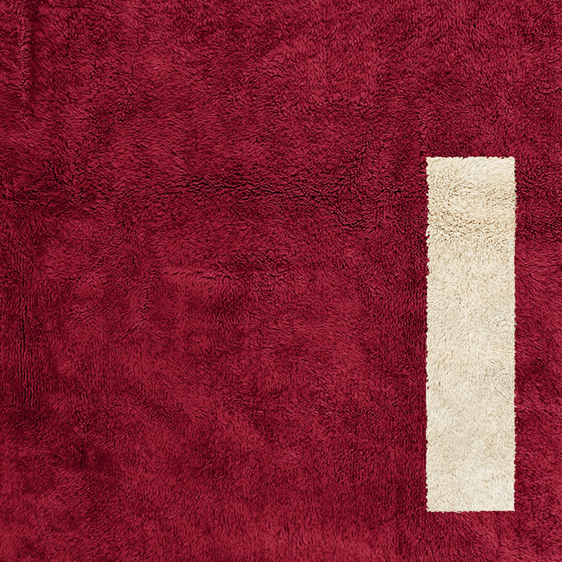 Moroccan custom rug from Beni Ourain, Wool, Red