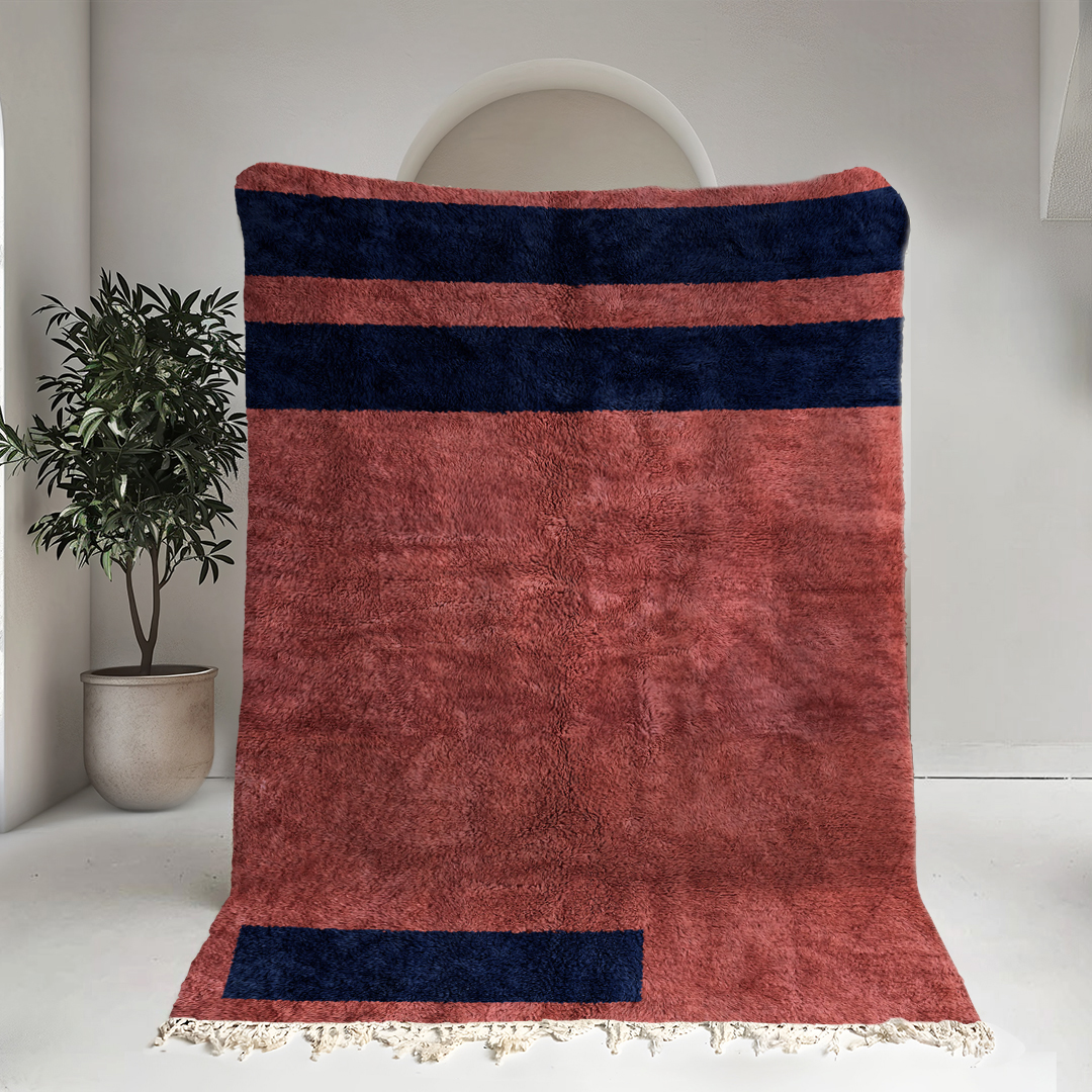 Moroccan custom rug from Beni Ourain, Wool, Red
