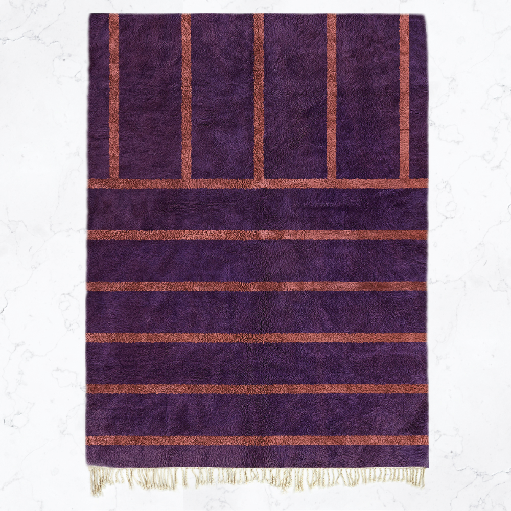 Moroccan custom rug from Beni Ourain, Wool, Purple