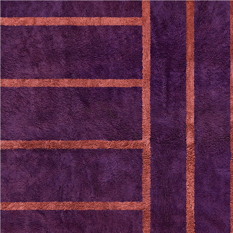 Moroccan custom rug from Beni Ourain, Wool, Purple