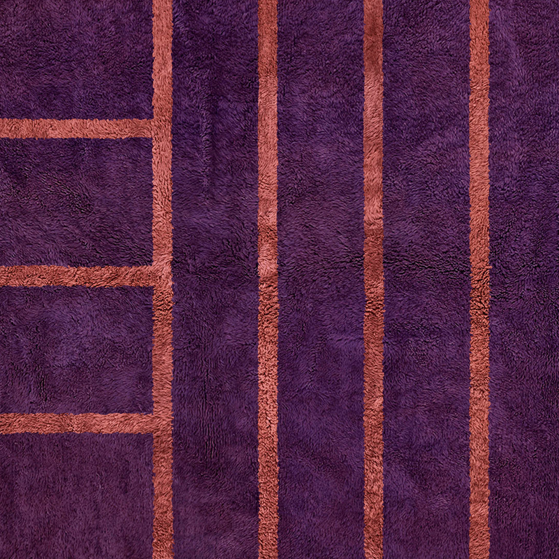 Moroccan custom rug from Beni Ourain, Wool, Purple