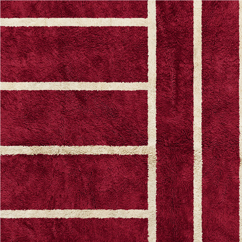 Moroccan custom rug from Beni Ourain, Wool, Red