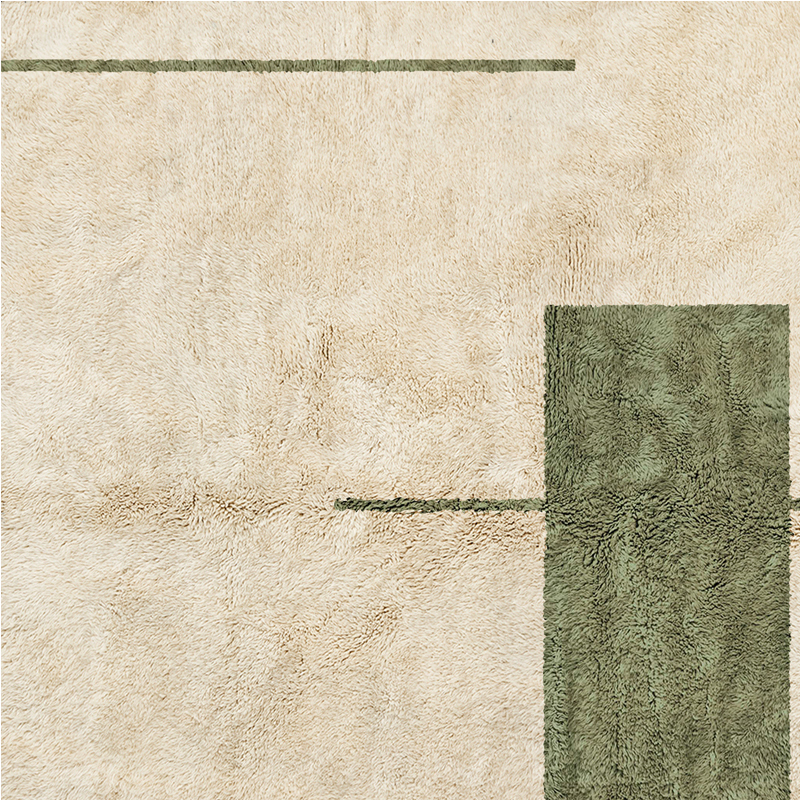 Moroccan custom rug from Beni Ourain, Wool, Green