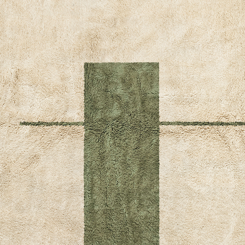 Moroccan custom rug from Beni Ourain, Wool, Green
