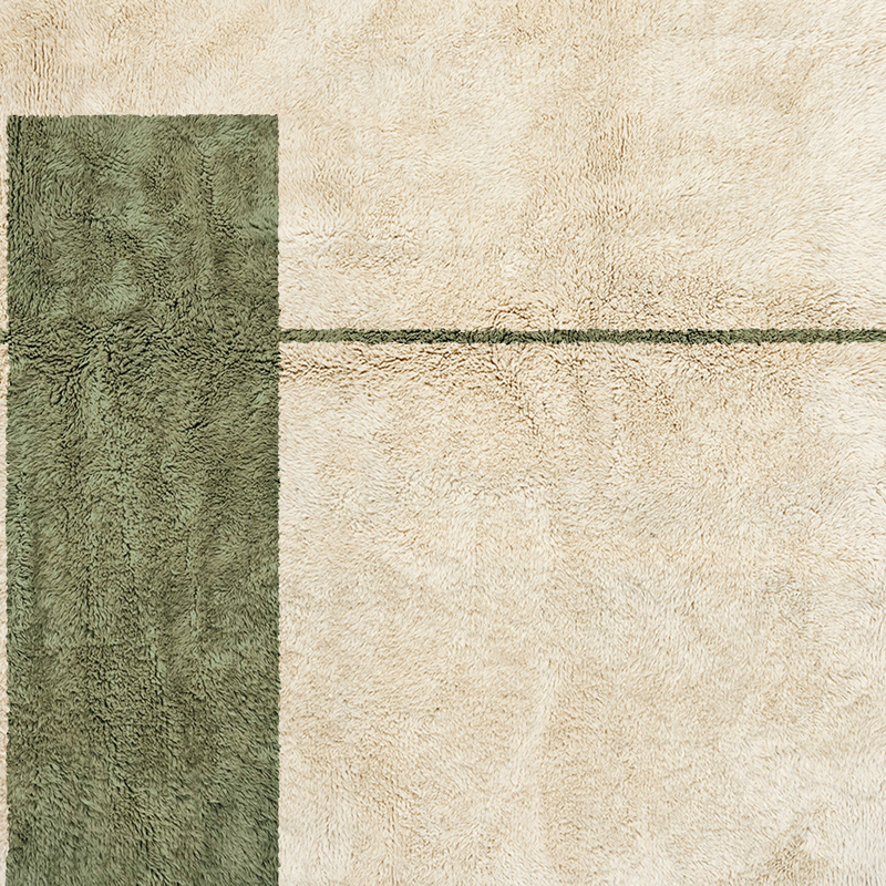 Moroccan custom rug from Beni Ourain, Wool, Green