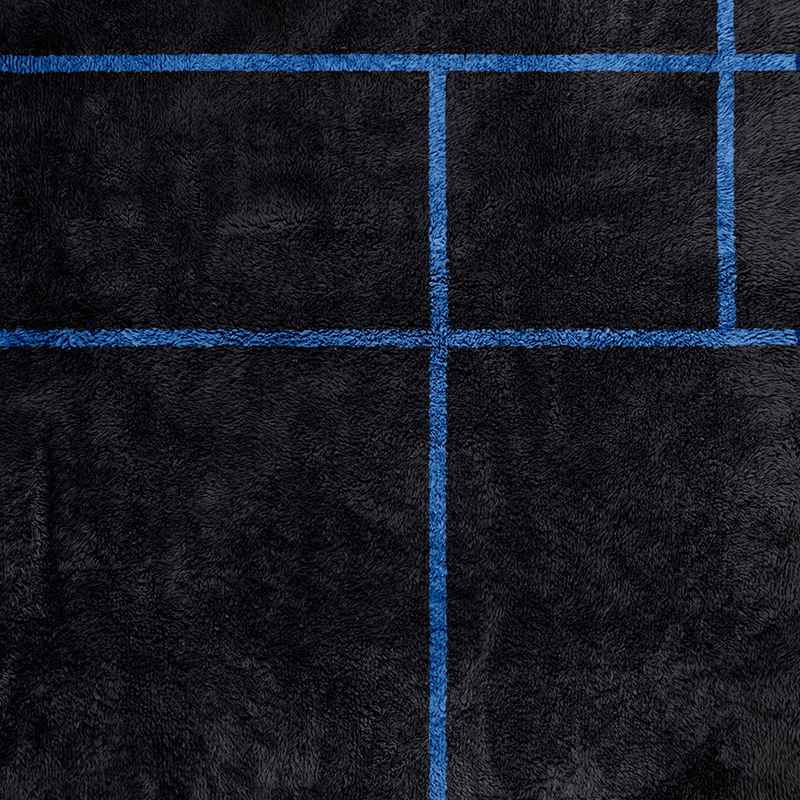 Moroccan custom rug from Beni Ourain, Wool, Black