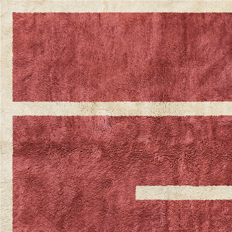 Moroccan custom rug from Beni Ourain, Wool, Red
