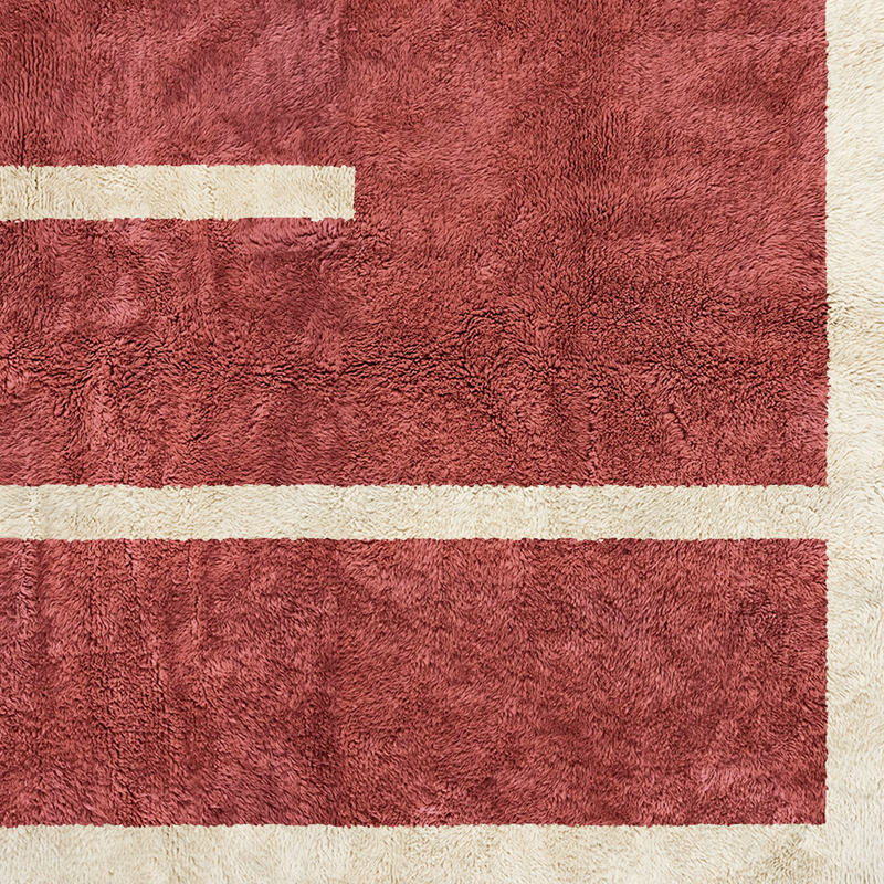 Moroccan custom rug from Beni Ourain, Wool, Red