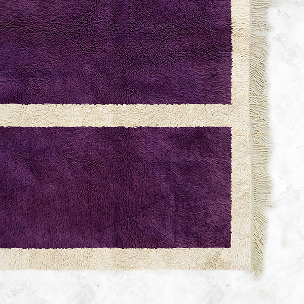Moroccan custom rug from Beni Ourain, Wool, Purple