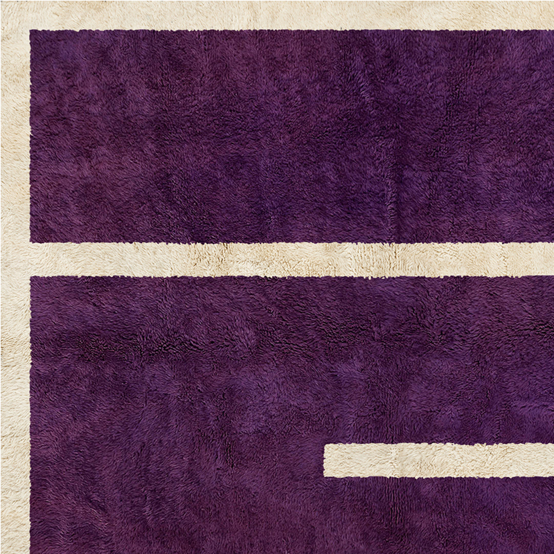 Moroccan custom rug from Beni Ourain, Wool, Purple