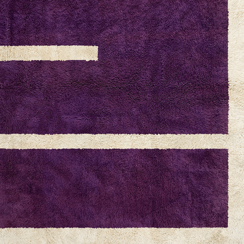 Moroccan custom rug from Beni Ourain, Wool, Purple