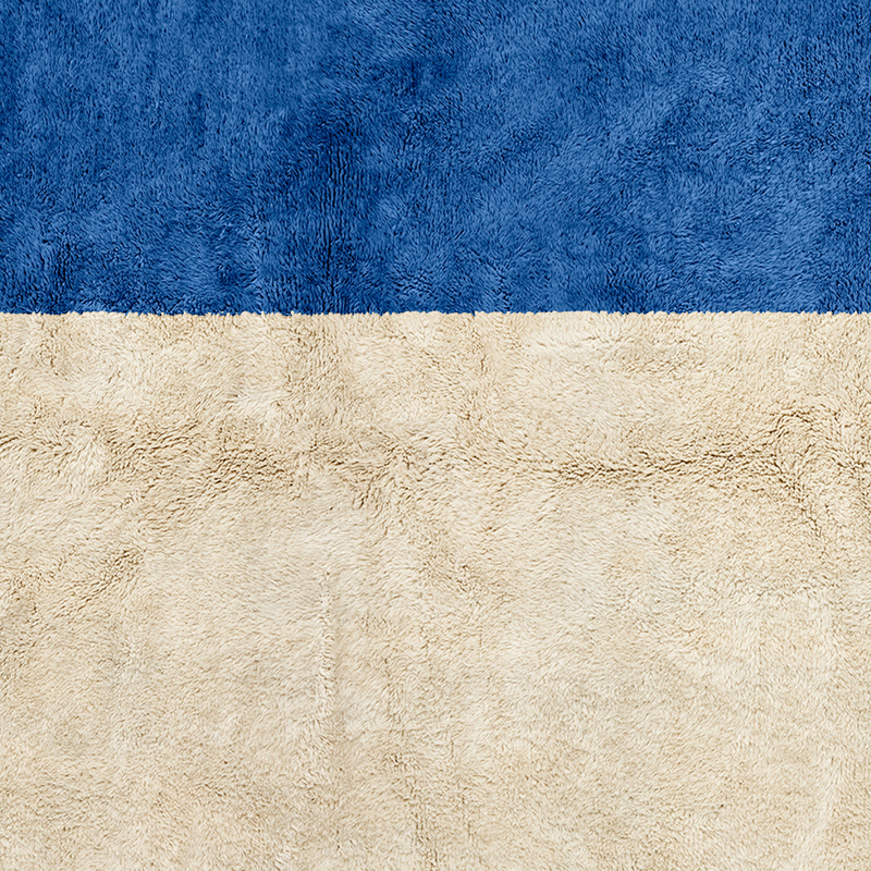 Moroccan custom rug from Beni Ourain, Wool, Blue