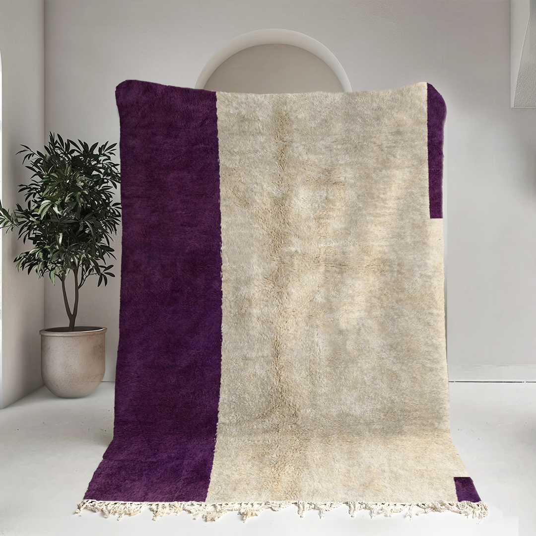 Moroccan custom rug from Beni Ourain, Wool, Purple