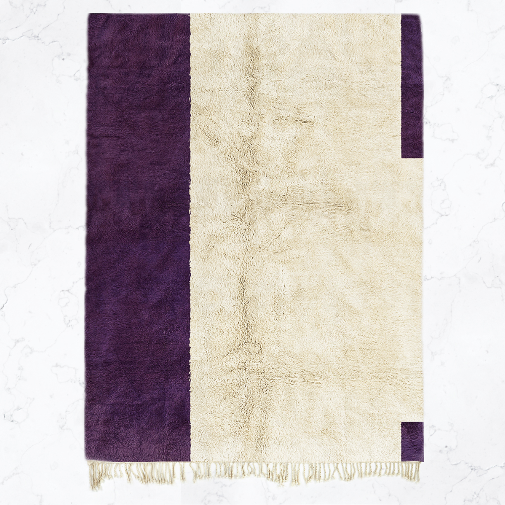 Moroccan custom rug from Beni Ourain, Wool, Purple
