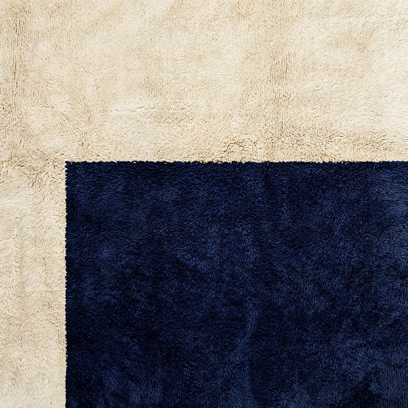 Moroccan custom rug from Beni Ourain, Wool, Blue